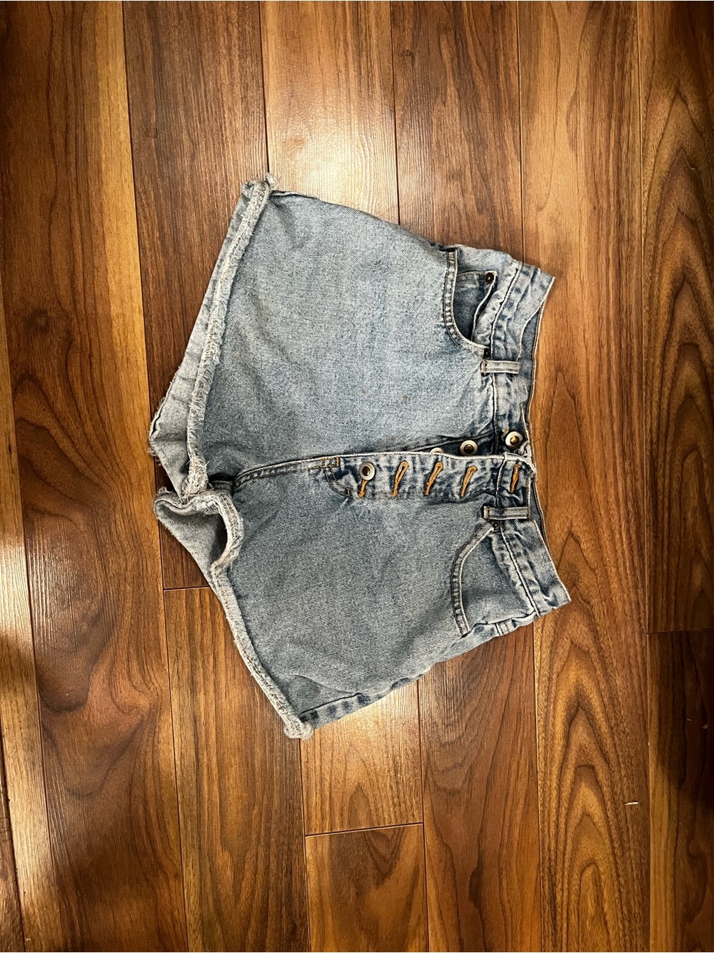 High-Waist Light Blue Denim Women’s Shorts